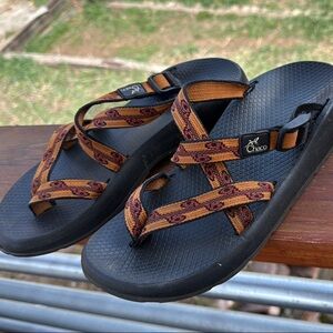 Men’s Chaco’s Black and Orange Sandals